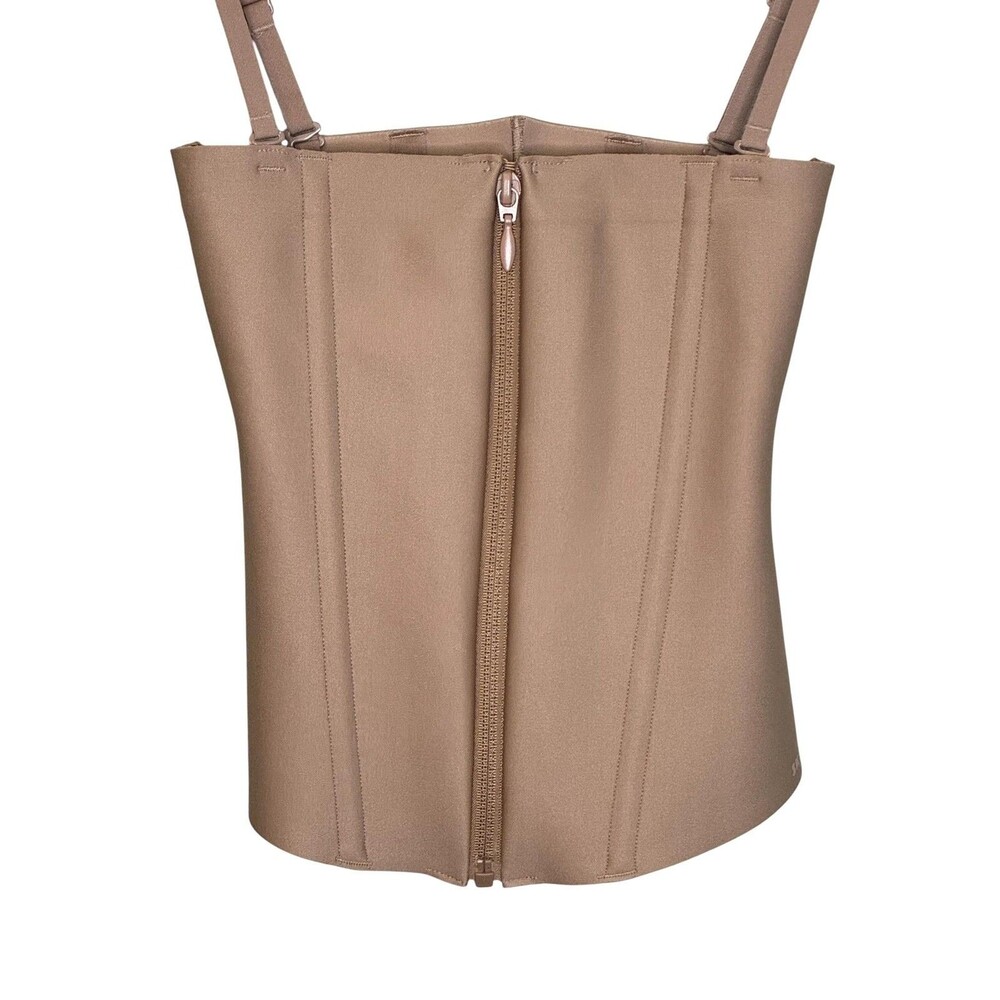 Skims Corset Top Waist Cinch Medium Beige Zip Adjustable Strap Shapewear Bustier - Picture 2 of 8
